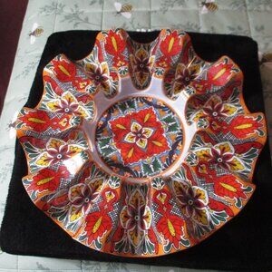 Decorative Melamine Taco & Salsa Holder Server Bright Colors
